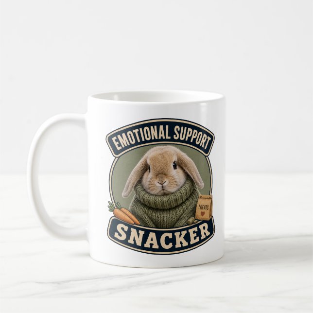 De Café Caneca Bunny Fofa | Apoio Emocional Snackeador (Esquerda)