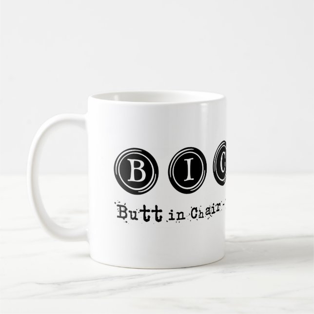 De Café Caneca Butt in Chair mãos no teclado (Esquerda)