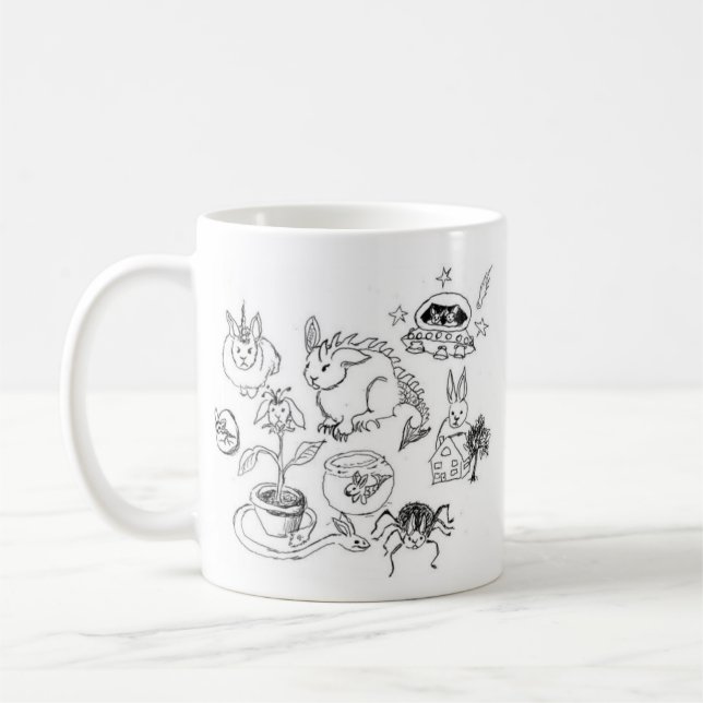 De Café Caneca canhota dos coelhos do lote (Esquerda)