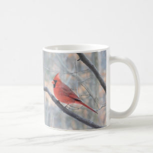 De Café Caneca cardinal vermelha do perfil