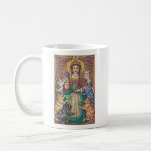 De Café Caneca Carta Tarot Rainha Dos Gatos