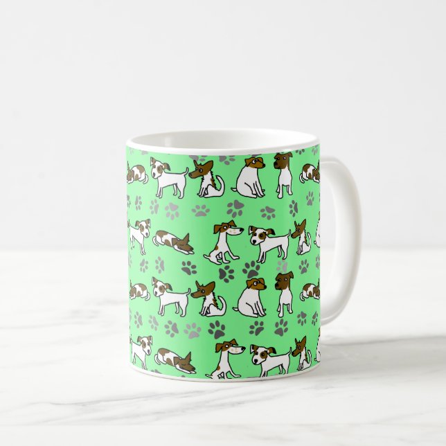 De Café Caneca Cartoon Jack Russell Terrier (Frente Esquerda)