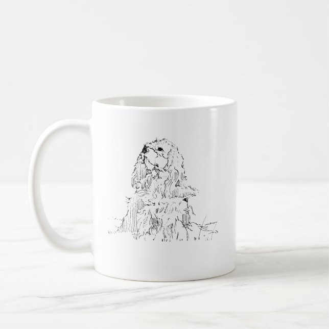 De Café Caneca Cavalier King Charles Spaniel, Tinta Minima (Esquerda)