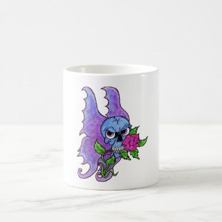 De Café Caneca Caveira e Rosa Tattoo Flash Caveira