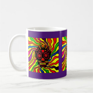 De Café Caneca Caveira Neon