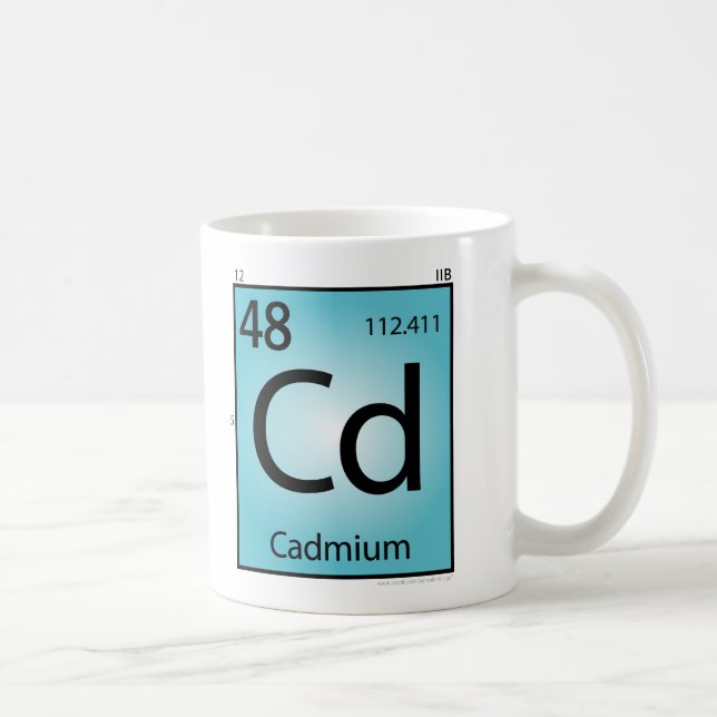 De Café Caneca (Cd) do elemento do cádmio (Direita)