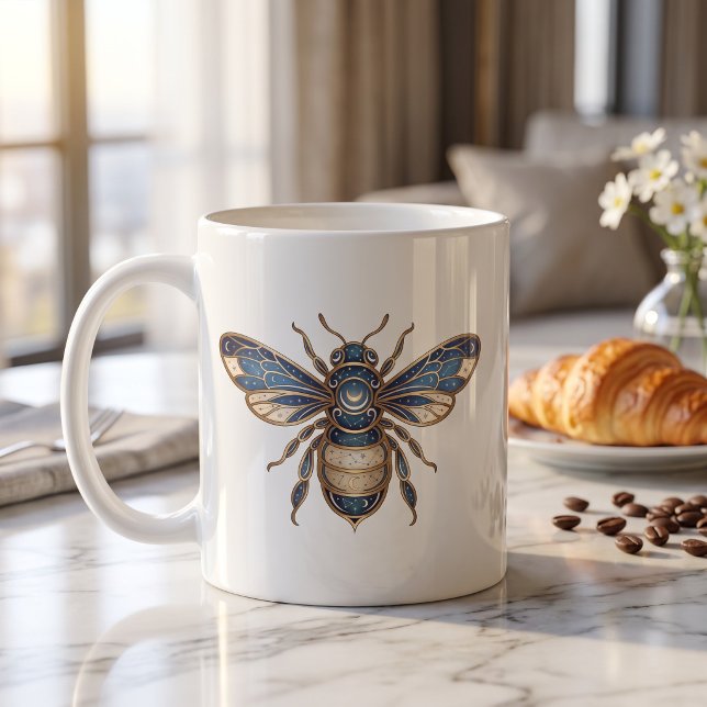 De Café Caneca Celestial Bee Dourado & Azul Linha Luxo Art (Criador carregado)