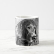 CANECA CERÂMICA DA AQUARELA WEIMARANER BW
