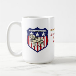 De Café caneca cerâmica do aniversário do 70