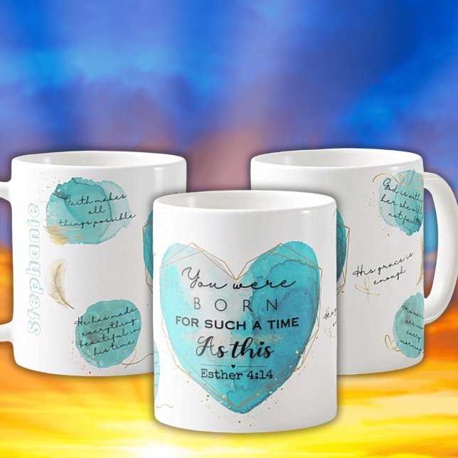 De Café Caneca Cerâmica Espiritual com Versículo da Bíblia (Criador carregado)