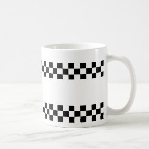 De Café Caneca Checkered do branco do preto dos