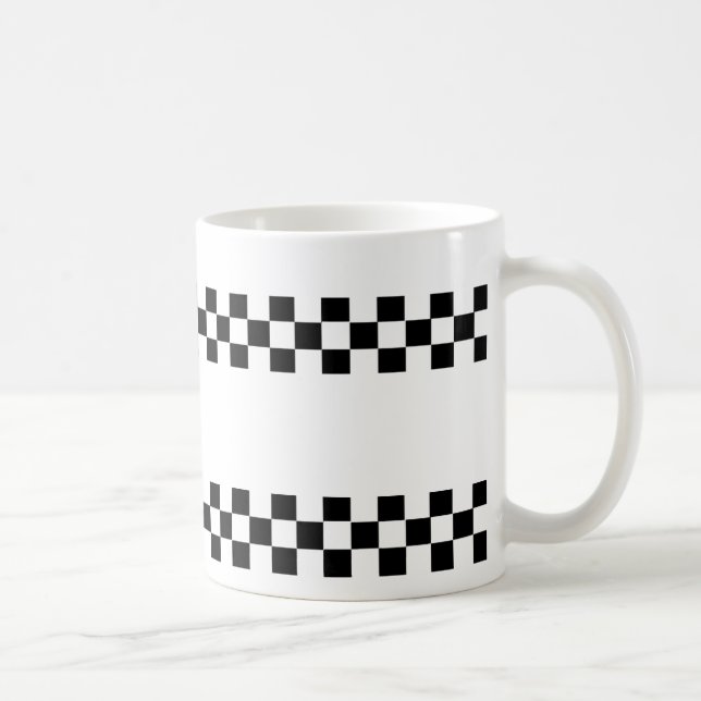 De Café Caneca Checkered do branco do preto dos (Direita)