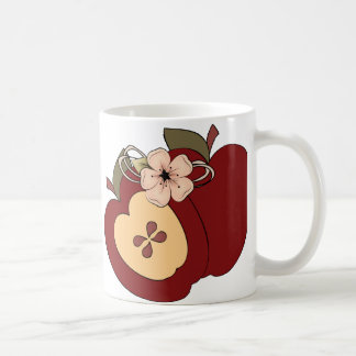 De Café Caneca Checkered verde vermelha das maçãs do país