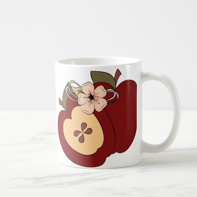 De Café Caneca Checkered verde vermelha das maçãs do país (Direita)