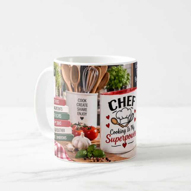 De Café Caneca Chef Cozinhar É Meu Superpoder (Frente Esquerda)