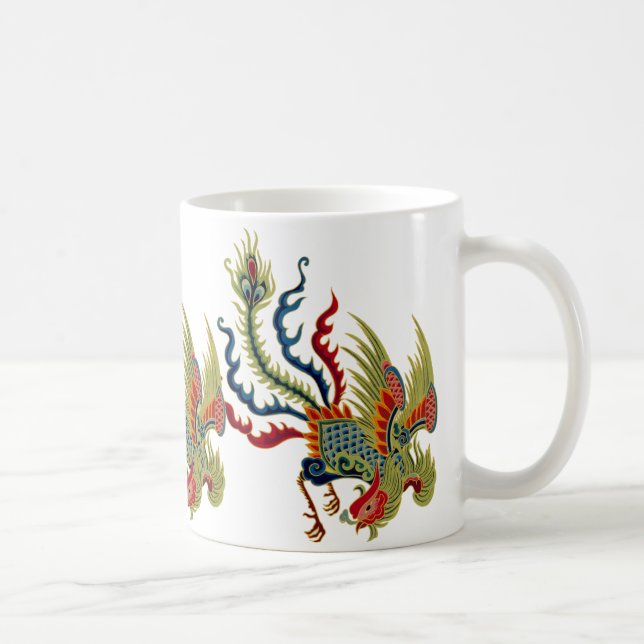 De Café Caneca chinesa do design da arte do galo (Direita)