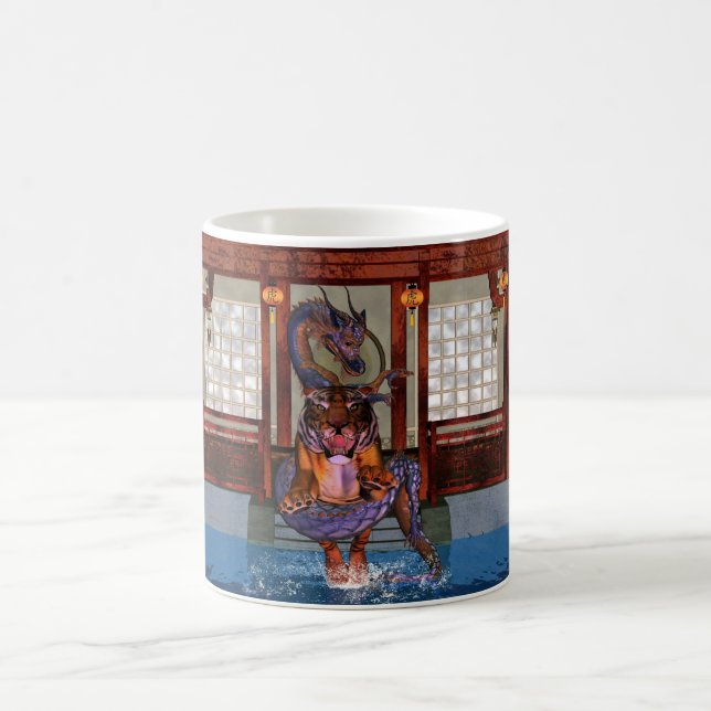 De Café Caneca chinesa do dragão e do tigre, ano do tigre (Centro)