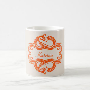 De Café Caneca chique alaranjada do damasco