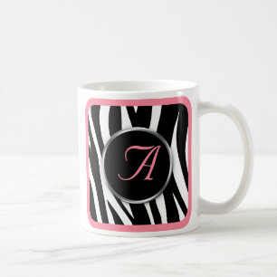 De Café Caneca chique do monograma do rosa do impressão d