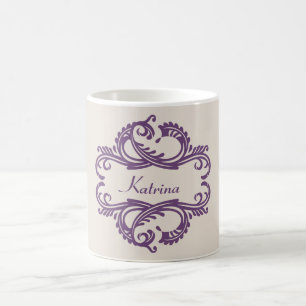 De Café Caneca chique roxa do damasco