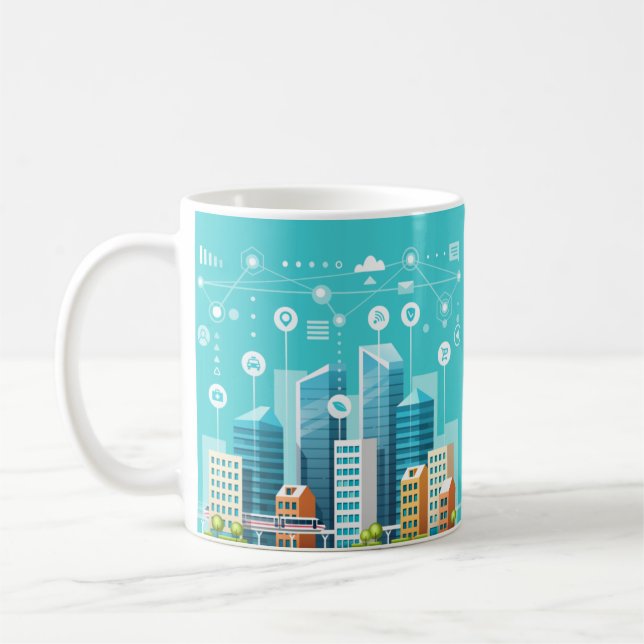 De Café Caneca Cidade Inteligente MUG (Esquerda)