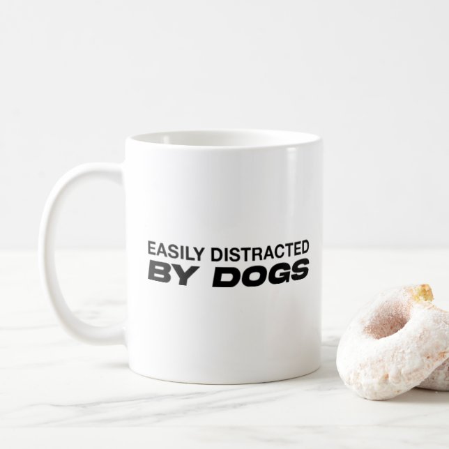 De Café Caneca Citação Moderna Fácilmente Distraído Por Cã (Com Donut)