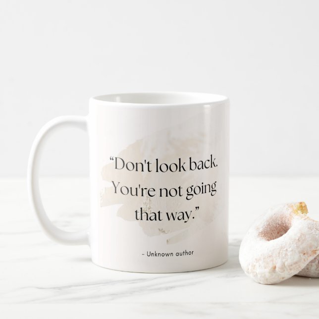 De Café Caneca Citação Não Olhe para Trás – Adicionar Nome (Com Donut)