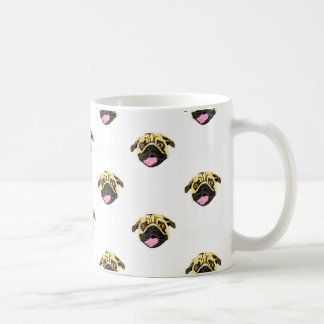 De Café Caneca Clássica 325 ml Estampa Pug Face Branco