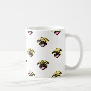 De Café Caneca Clássica 325 ml Estampa Pug Face White