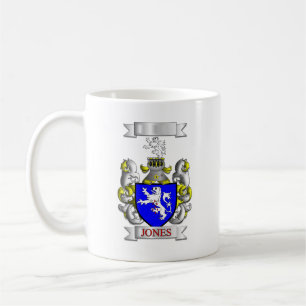 De Café Caneca Clássica Apelido Família Jones e Escudo