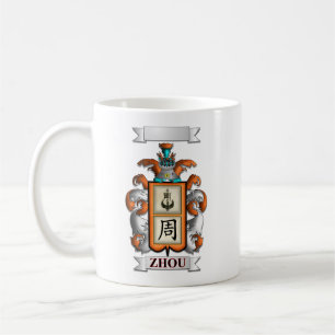 De Café Caneca Clássica Apelido Zhou e Escudo