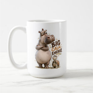 De Café 🦛 Caneca Clássica Big Calm Energy ☕✨