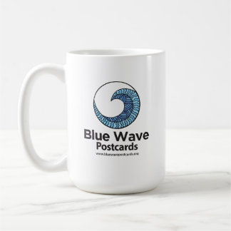 De Café Caneca Clássica Blue Wave Postcards, 11 oz