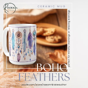 De Café Caneca Clássica Boho Feathers