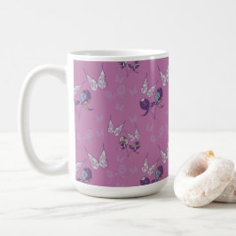 De Café Caneca Clássica Borboleta Alegria (Roxa)