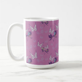 De Café Caneca Clássica Borboleta Alegria (Roxa)