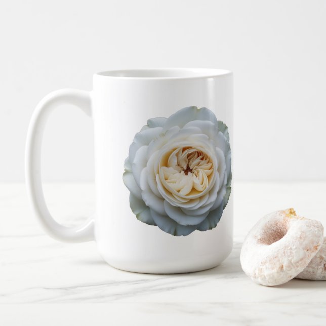 De Café Caneca Clássica Branca Rosa Branca Incrível (Com Donut)