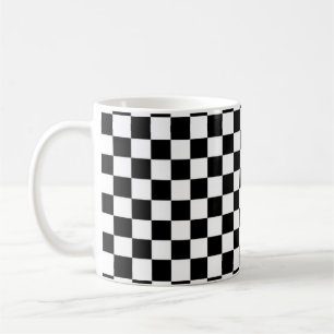 De Café Caneca clássica Checkered preto e branco