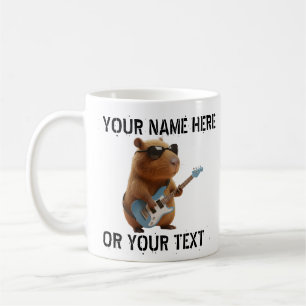 De Café Caneca Clássica com Capivara Legal Tocando Violão