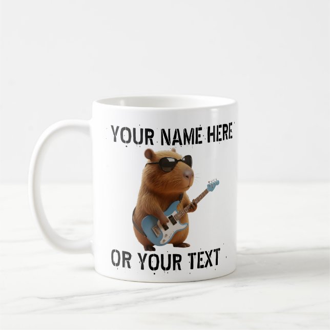 De Café Caneca Clássica com Capivara Legal Tocando Violão (Esquerda)