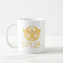 Caneca Clássica com Emblema da Águia Romana SPQR