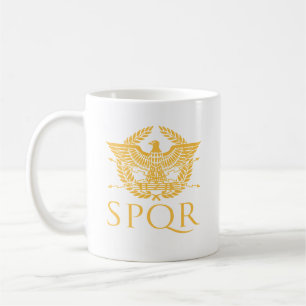 De Café Caneca Clássica com Emblema da Águia Romana SPQR