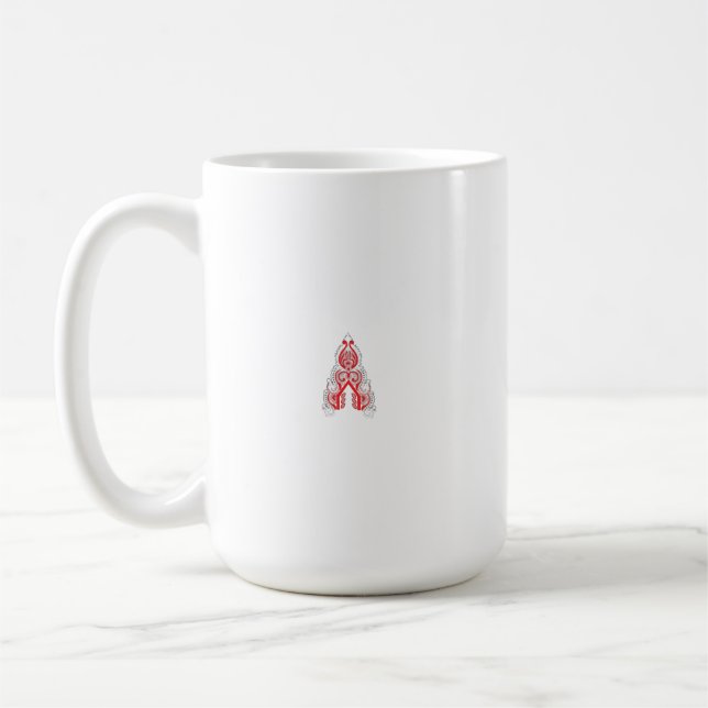 De Café Caneca Clássica com Emblema Vermelho Minimalista (Esquerda)