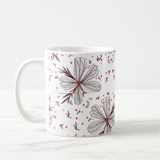 De Café Caneca Clássica com Ilustração Botânica Floral Mar