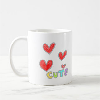 De Café Caneca Clássica Corações Vermelhos Fofos