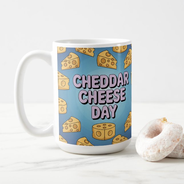 De Café Caneca Clássica do Dia do Queijo Cheddar (Com Donut)