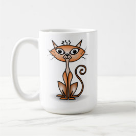 De Café Caneca Clássica do Gato Laranja Louco