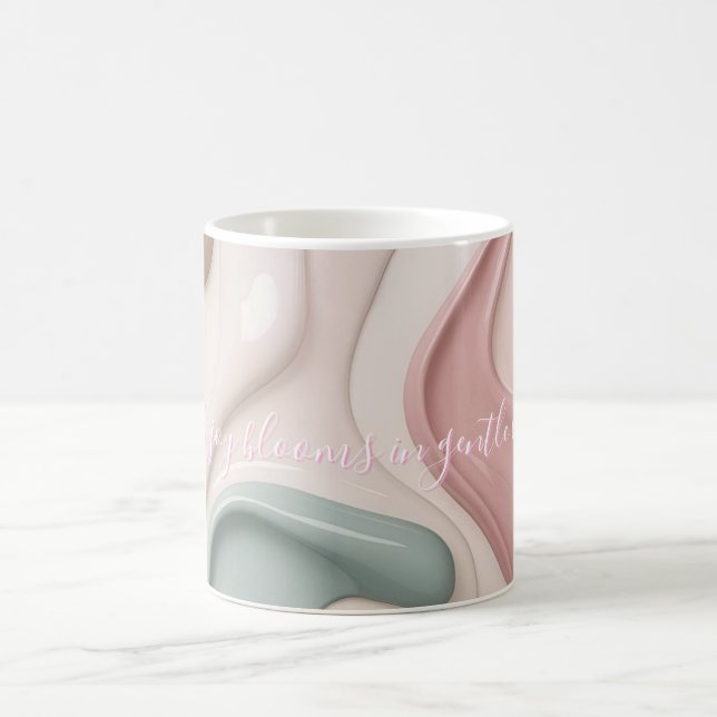 De Café Caneca clássica em gráfico abstrato elegante (Centro)