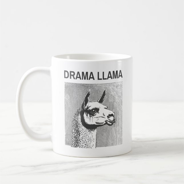 De Café Caneca Clássica Engraçada Drama Llama (Esquerda)
