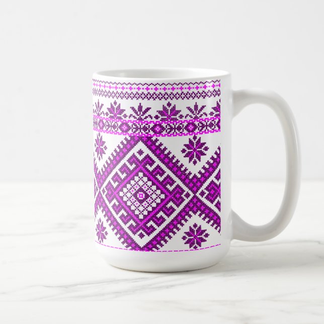 De Café Caneca Clássica Estampa Roxa Ucraniana (Direita)